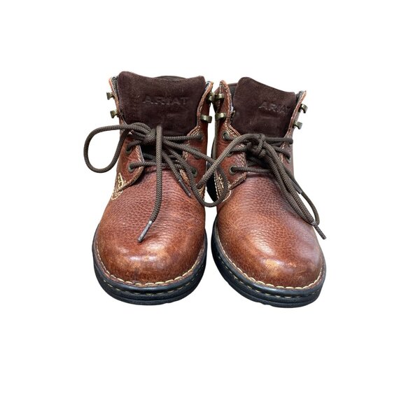 Ariat Womens Brown Leather Terrain Lace-Up Ankle Boots Size 8B SKU 9365 - Picture 11 of 16